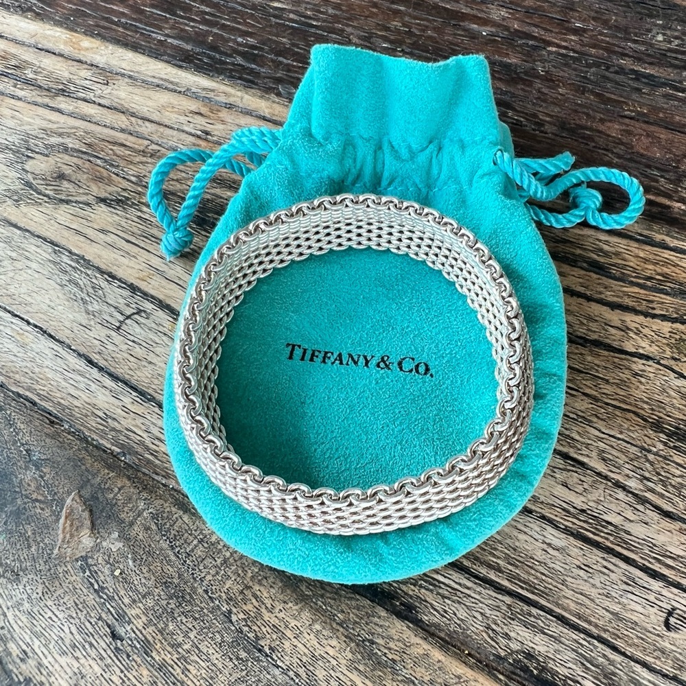TIFFANY & CO. SOMERSET 925 STERLING SILVER MESH BRACELET